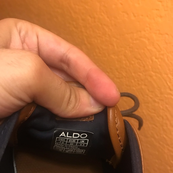 Aldo Brown Leather Mens Shoes - Size 7.5 - Picture 4 of 4